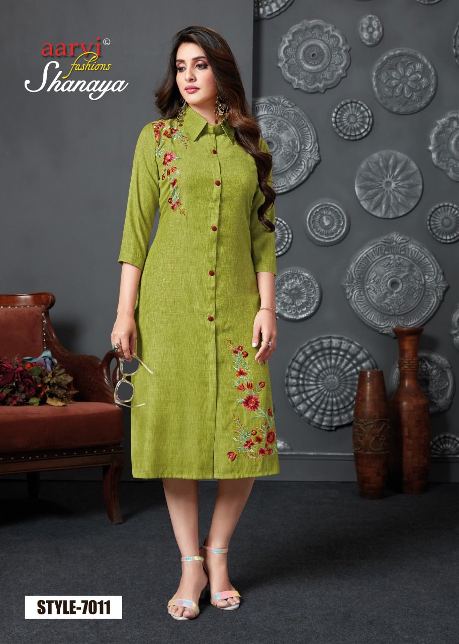 Aarvi Shanaya 5 Stylish Party Wear Wholesale Kurti Collection